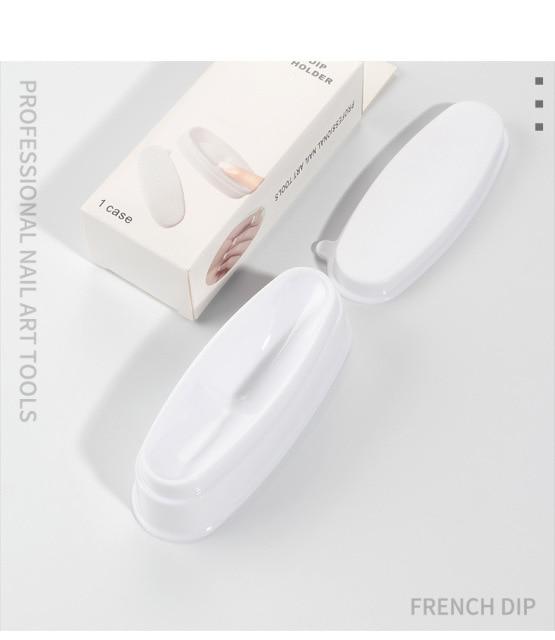 Planet Gates D303 White ABS Double Layer French Powder Box Recycled Nail Powder Storage Box Portable Infiltration Powder Container Nail Tool D302