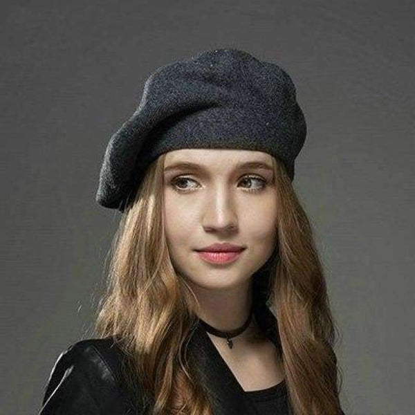 Planet Gates dack gray / adjustable MingJieBiHuo new Winter wool warm beret hat women Fashion wild painter soild casual girls beret hat