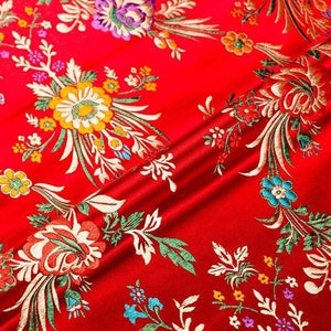 Planet Gates dahong / 50x75cm Flower Fabrics Brocade Jacquard Pattern Fabric For Sewing Cheongsam And Kimono Material For DIY