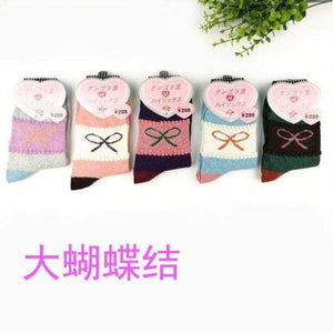 Planet Gates Dahudiejie / EU36-39 Winter 5 Pairs Wool Female Women Socks Warm Thickened Cotton Christmas Socks Harajuku
