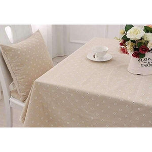 Planet Gates Daisy Flower Pattern Tablecloth Hot Sale Linen and Cotton Lace Edge Rectangular Table Cloth Home Hotel Textile