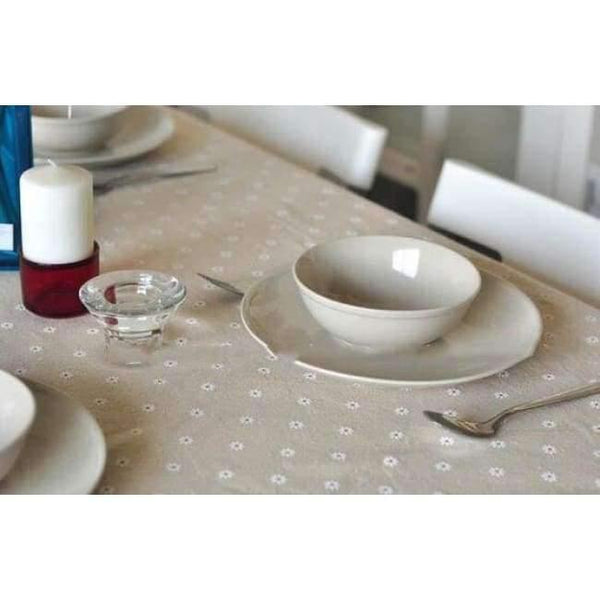 Planet Gates Daisy Flower Pattern Tablecloth Hot Sale Linen and Cotton Lace Edge Rectangular Table Cloth Home Hotel Textile
