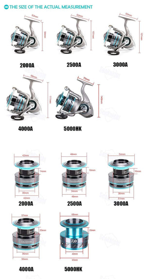 Planet Gates DAIWA PROCASTER 2000A 2500A 3000A 4000A Spinning Fishing Reel 7BB Folding Handle Saltwater Carp Free Metal Spare Spool Tackle