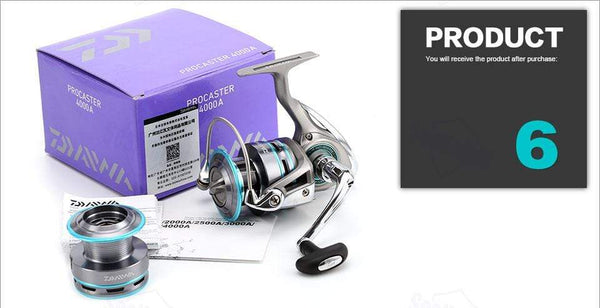Planet Gates DAIWA PROCASTER 2000A 2500A 3000A 4000A Spinning Fishing Reel 7BB Folding Handle Saltwater Carp Free Metal Spare Spool Tackle