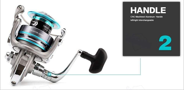 Planet Gates DAIWA PROCASTER 2000A 2500A 3000A 4000A Spinning Fishing Reel 7BB Folding Handle Saltwater Carp Free Metal Spare Spool Tackle