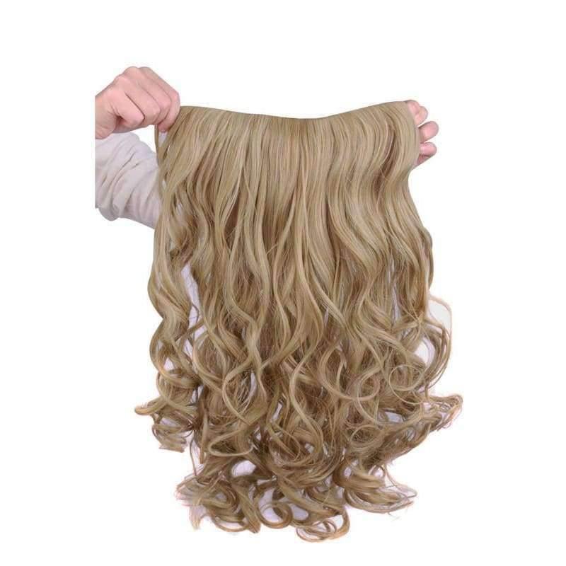 Planet Gates Dakr Brown / 24inches / China Long Wavy Hair Extensions Blonde Dark Brown Half Head Wigs For Women 24" Heat Resistent Synthetic Natural False Hair MapofBeauty