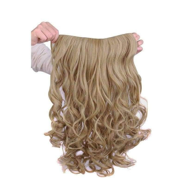 Planet Gates Dakr Brown / 24inches / China Long Wavy Hair Extensions Blonde Dark Brown Half Head Wigs For Women 24" Heat Resistent Synthetic Natural False Hair MapofBeauty