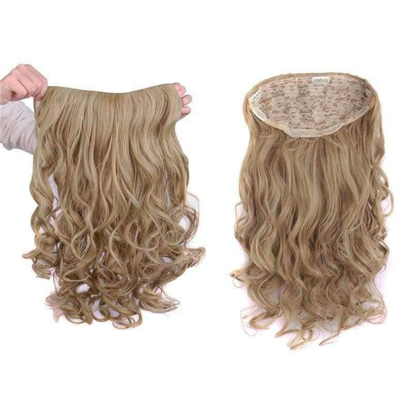 Planet Gates Dakr Brown / 24inches / China Long Wavy Hair Extensions Blonde Dark Brown Half Head Wigs For Women 24" Heat Resistent Synthetic Natural False Hair MapofBeauty
