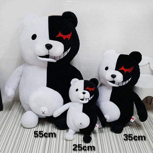 Planet Gates Dangan Ronpa Super Danganronpa 2 Monokuma Black & White Bear Plush Toy Soft Stuffed Animal Dolls Birthday Gift for Children