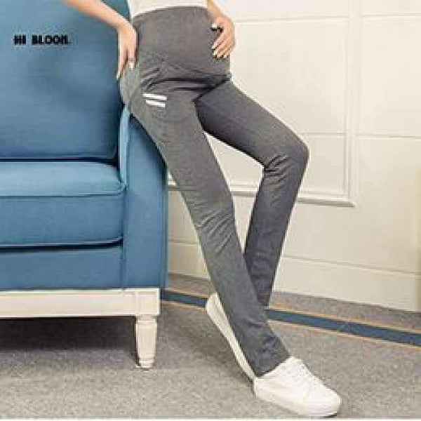 Planet Gates Dark bGray / M Cotton Maternity Pants for Pregnant Women Autumn Winter Casual Elastic Waist Sports Pants Overalls Pregnancy Trousers Clothing