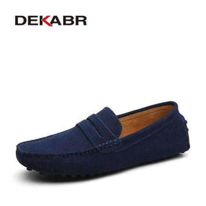 Planet Gates Dark Blue / 11 DEKABR Brand Fashion Summer Style Soft Moccasins Men Loafers High Quality Genuine Leather Shoes Men Flats Gommino Driving Shoes