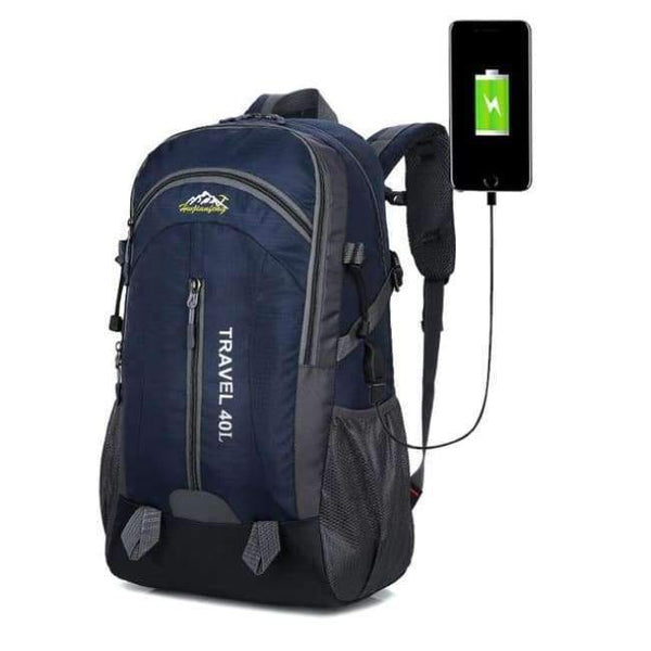 Planet Gates Dark Blue / 30 - 40L Waterproof Backpack Hiking Bag Cycling Climbing Backpack Travel Outdoor Bags Men Women USB Charge Anti Theft Sports Bag