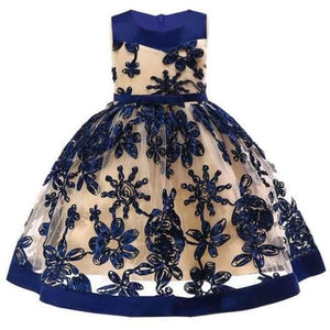 Planet Gates dark blue / 3T Girl Dress Party Birthday wedding princess Toddler baby Girls Christmas Clothes Children Kids Girl Dresses