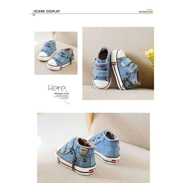 Spring Canvas Children Shoes Boys Sneakers Brand Kids Shoes For Girls Jeans Denim Flat Boots Baby Toddler Shoes