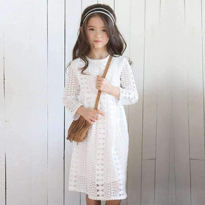 Planet Gates dark blue / 4T Girls Lace Dress Long Sleeve Fall Winter Little Girl Dress 4 5 6 7 8 9 10 11 12 years Kids Princess Dress Teenage Girls Clothing