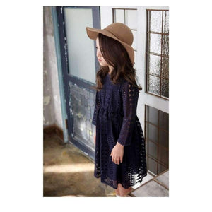 Planet Gates dark blue / 4T Girls Lace Dress Long Sleeve Fall Winter Little Girl Dress 4 5 6 7 8 9 10 11 12 years Kids Princess Dress Teenage Girls Clothing