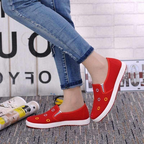 Planet Gates Dark Blue / 5 Women's Vulcanize Shoes Geometric Round Toe Casual Shoes Embroider Women Flats For Spring Autumn Summer Big Size 36-41 8H0095