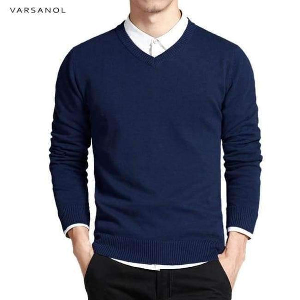 Planet Gates dark blue 6620 / M Varsnaol New Brand Sweater Men V-Neck Solid Slim Fit Knitting Mens Sweaters Cardigan Male 2018 Autumn Fashion Casual Tops Hots
