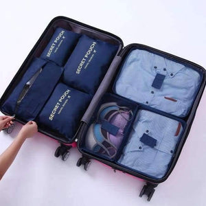 Planet Gates dark blue 7Pcs/set Trip Luggage Organizer Polyester Portable Travel Partition Pouch Storage Bags Home Organization Accessories Supplies