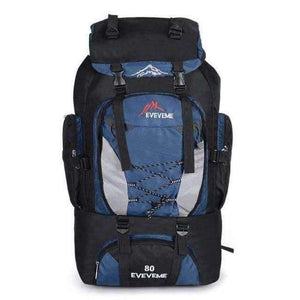 Planet Gates dark blue 80L Camping Hiking Backpack Bag Outdoor Sports Bags Travel Waterproof Shoulder Men Climbing Fishing Rucksack XA535WA
