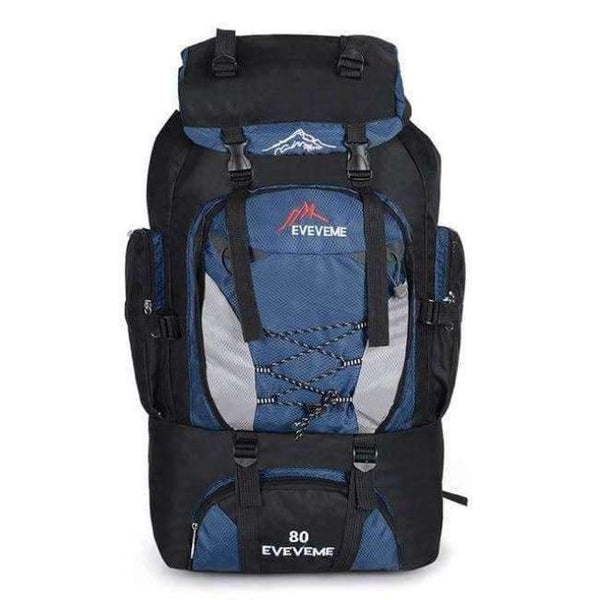 Planet Gates dark blue 80L Camping Hiking Backpack Bag Outdoor Sports Bags Travel Waterproof Shoulder Men Climbing Fishing Rucksack XA535WA