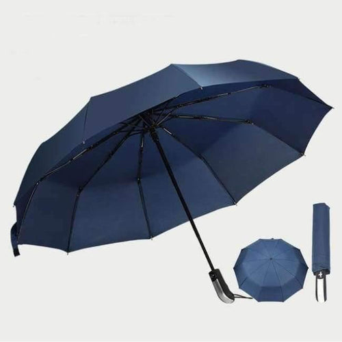 Planet Gates dark blue Automatic oversize reinforced umbrella three folding male female parasol Umbrella rain women Windproof business Umbrella