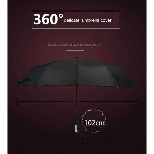 Planet Gates dark blue Automatic oversize reinforced umbrella three folding male female parasol Umbrella rain women Windproof business Umbrella