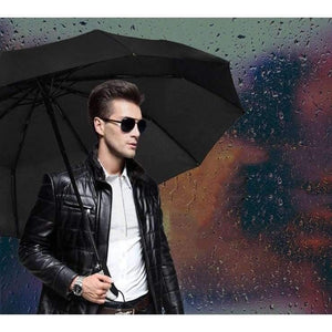 Planet Gates dark blue Automatic oversize reinforced umbrella three folding male female parasol Umbrella rain women Windproof business Umbrella