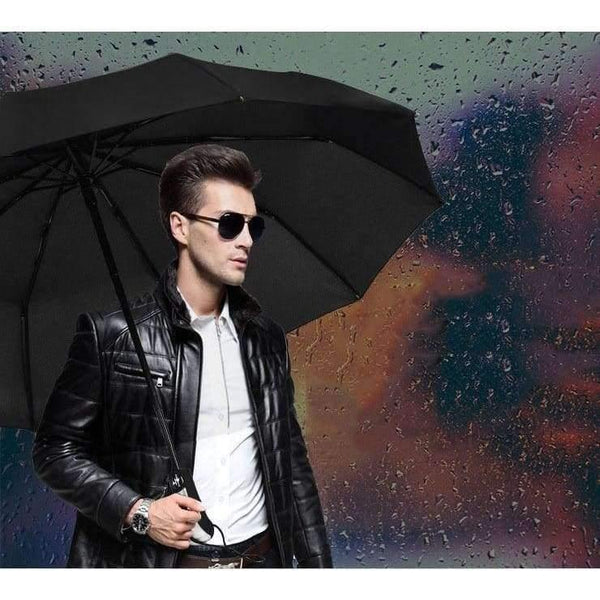 Planet Gates dark blue Automatic oversize reinforced umbrella three folding male female parasol Umbrella rain women Windproof business Umbrella