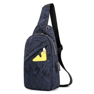 Planet Gates Dark Blue Chest Bag Travel Male Chest Bag Men's Messenger Bag Multi-function Waterproof Shoulder Bags