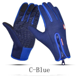 Planet Gates Dark Blue / China / XL Man Winter Skiing Gloves Touch Screen Waterproof Warm Fashion Windproof Cycling Zipper Outdoor Sports Gloves