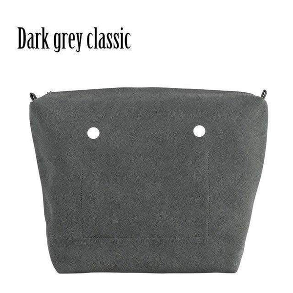 Planet Gates dark blue classic PU Nubuck Frosted Leather Waterproof Inner Lining Zipper Pocket for Obag Classic Mini  Lining Insert for O BAG