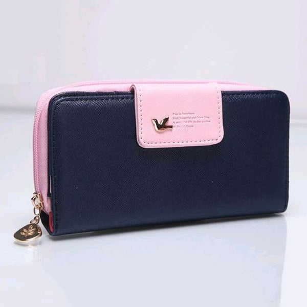 Planet Gates dark blue Fashion Ladies Purses Brand Wallet Women Long Zipper Coin Purse Women Wallets Pu Leather Card Holder Colorful Clutch Female