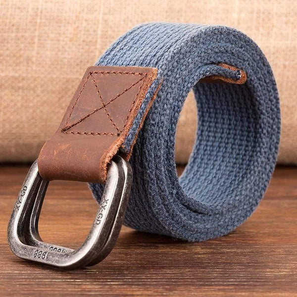 Canvas Belt Men Designer Belt Trap Double-ring Buckle Male Casual Solid Knitted Jean Belts Dropshiping