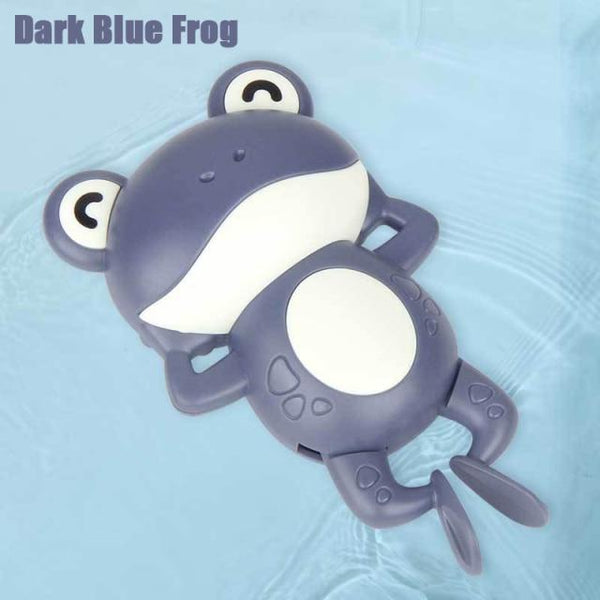 Planet Gates Dark Blue Frog Baby Bath Toys Animal Cute Cartoon Tortoise Crab Classic Baby Water Toy Infant Swim Chain Clockwork Toy For Kid 2021 Newest