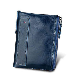 Planet Gates Dark Blue Genuine Leather Women Wallet Purses Coin Purse Female Small Portomonee Bifold Rfid Wallet Lady Purse For Girls Money Bag