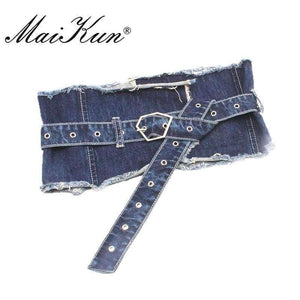 Planet Gates Dark Blue Korea Style Denim Wide Corset Jeans Women Belts For Women Female Belt Cummerbund for Party Dresses Fashion Clothing Accessories