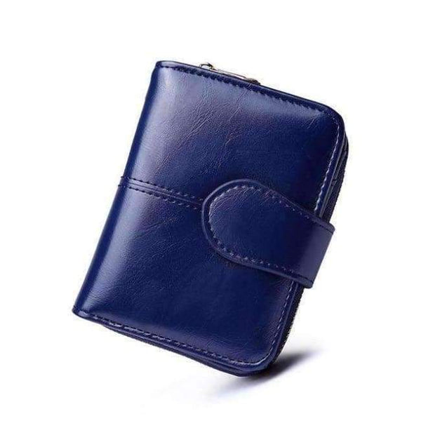 Planet Gates Dark blue S 2018 New Women Oil Wax Leather Wallet Female Purses Big Capacity Hasp Zipper Purse Ladies Long Wristlet Clutch Coin Card Holders