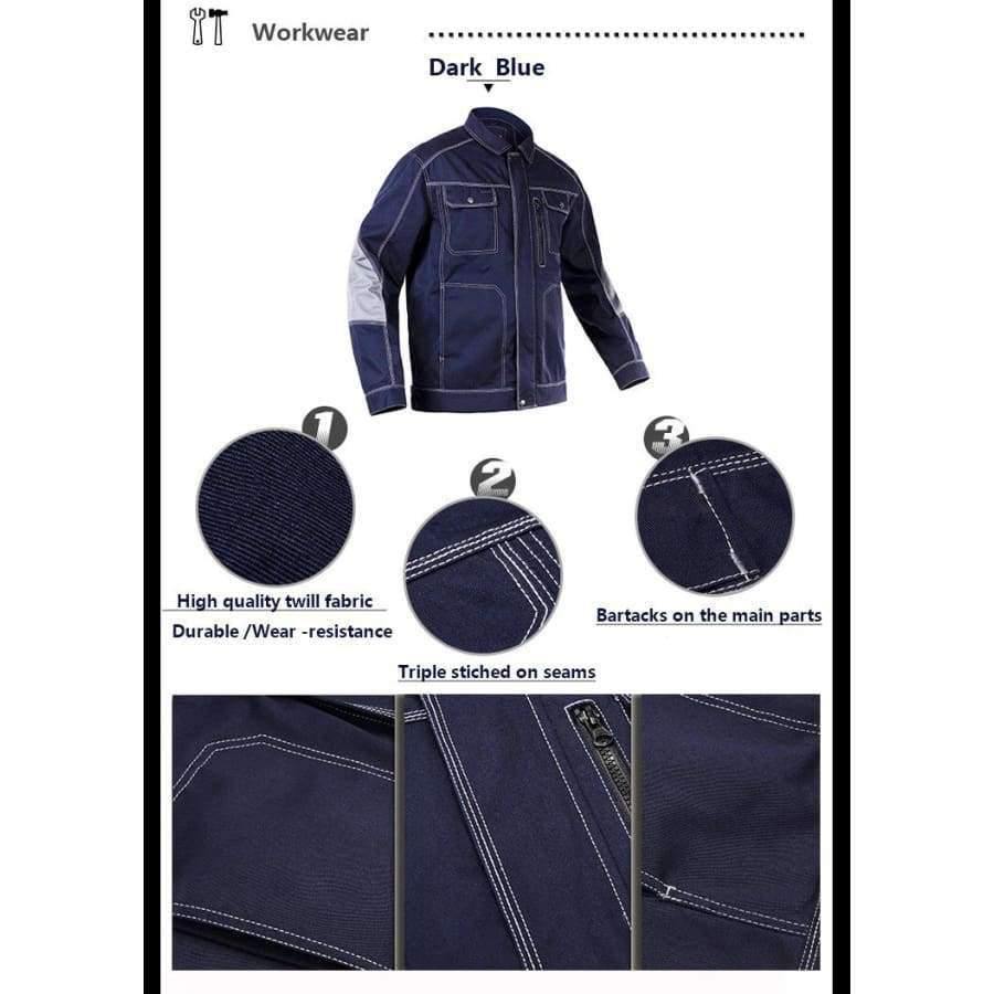 Planet Gates dark blue / S Men Workwear Jacket High quality Multi pockets Long-sleeved Work clothes uniforms Male mechanic construction Working Jackets