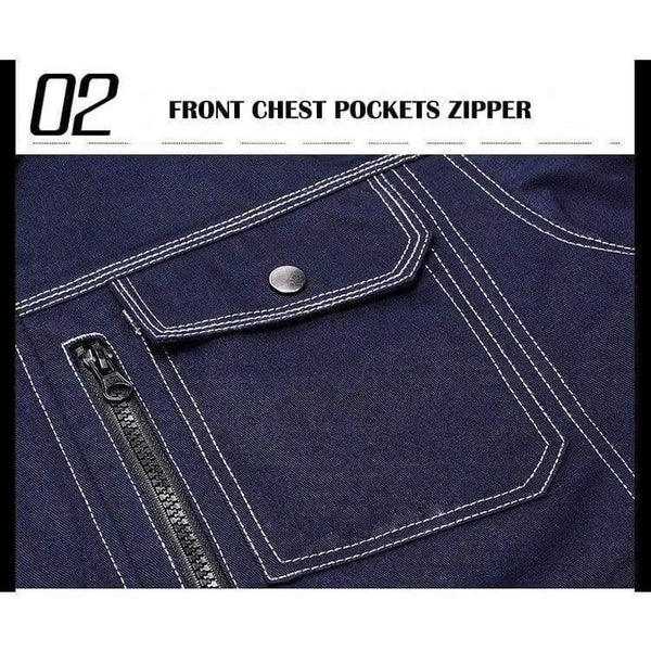 Planet Gates dark blue / S Men Workwear Jacket High quality Multi pockets Long-sleeved Work clothes uniforms Male mechanic construction Working Jackets