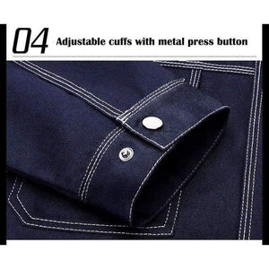 Planet Gates dark blue / S Men Workwear Jacket High quality Multi pockets Long-sleeved Work clothes uniforms Male mechanic construction Working Jackets