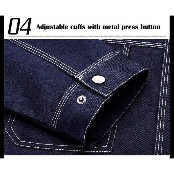 Planet Gates dark blue / S Men Workwear Jacket High quality Multi pockets Long-sleeved Work clothes uniforms Male mechanic construction Working Jackets