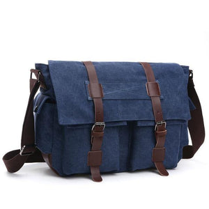 Planet Gates Dark Blue / Small Business Messenger Bags For Men Student A++ Canvas Crossbody Shoulder Pack Retro Solid Casual Office Travel Bag