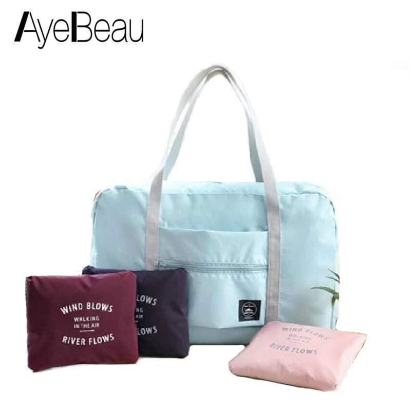 Planet Gates Dark Blue Voyage Weekend Duffel Hand Luggage Duffle Nylon Foldable Women Travel Bag Female Large Capacity Cabin Handbag