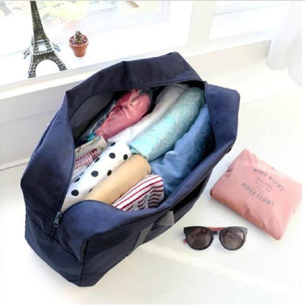 Planet Gates Dark Blue Voyage Weekend Duffel Hand Luggage Duffle Nylon Foldable Women Travel Bag Female Large Capacity Cabin Handbag