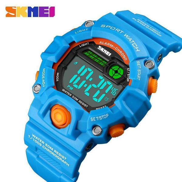 Planet Gates Dark blue watch Kids Watches Digital Wristwatch 50M Waterproof Plastic Case Alarm Boys Girls Children Watch 1484 reloj