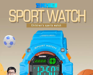 Planet Gates Dark blue watch Kids Watches Digital Wristwatch 50M Waterproof Plastic Case Alarm Boys Girls Children Watch 1484 reloj