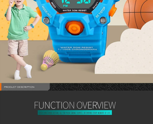 Planet Gates Dark blue watch Kids Watches Digital Wristwatch 50M Waterproof Plastic Case Alarm Boys Girls Children Watch 1484 reloj