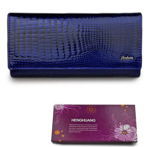 Planet Gates dark blue with box Women Wallets and Purses Luxury Brand Alligator Long Genuine Leather Ladies Clutch Coin Purse Female Crocodile Cow Wallet