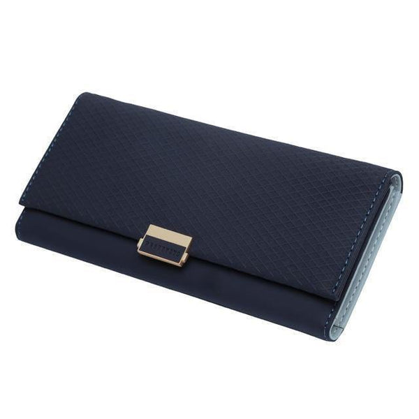 Planet Gates Dark Blue Woman Wallet Clutch Plaid Wallet Zipper Female Ladies Hot Change Women Luxury Credit Phone Card Holder Coin Purses For Girls